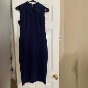 Calvin Klein navy blue collared dress